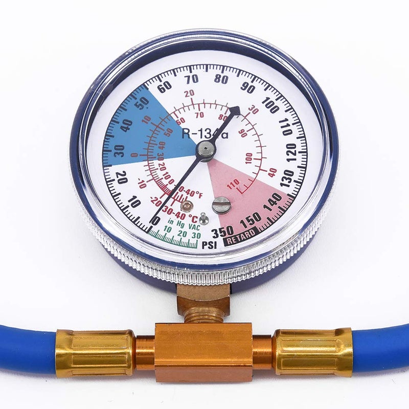 LIYYOO R134a AC Refrigerant Recharge Hose Kit, with Measuring Pressure Gauge and 1/2â€™â€™ Acme Can Opener Tap Dispensing Valve Fit for Car AC Air Conditioning Refrigerant Charging - Image 3